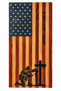 Hand-Carved American Flag – Wall Decor